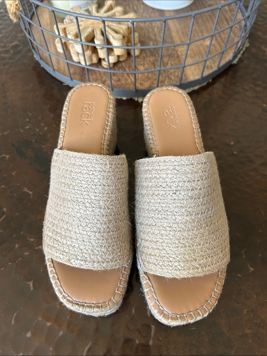 Shoes - Nordstrom Rack Claire Jute Wedge Slide Sandals Cream Tan Size 7.5